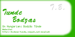tunde bodzas business card