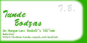 tunde bodzas business card